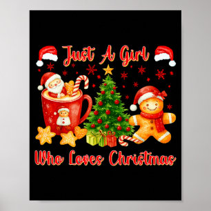 Affiche Juste Une Fille Qui Aime Noël Mignon Pain D'Épice 