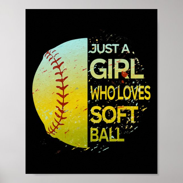 Affiche Juste une fille qui aime Softll - Design divisé Gr (Devant)