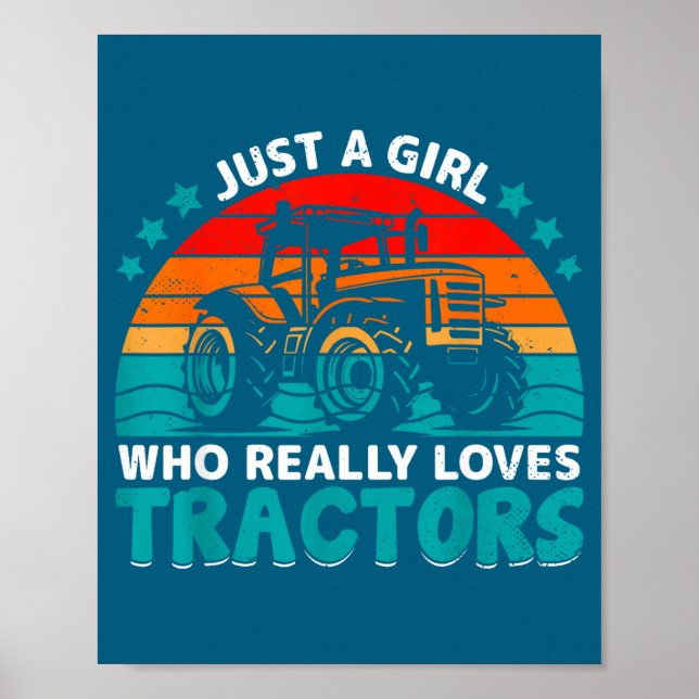 Affiche Juste une fille qui aime vraiment les tracteurs de (Devant)