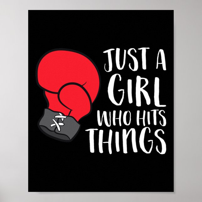 Affiche Juste Une Fille Qui Touche Des Choses Drôle Boxing (Devant)