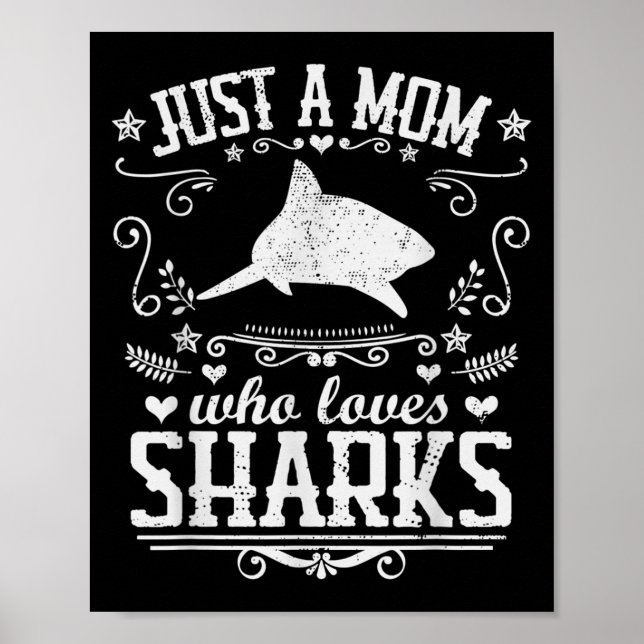 Affiche Juste Une Maman Qui Aime Les Requins Drôle Maman C (Devant)