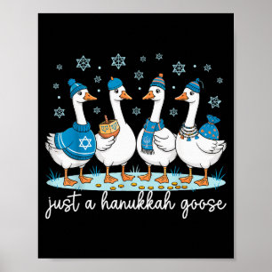 Affiche Juste une oie de Hanukkah Joyeux Hanukkah Menorah 