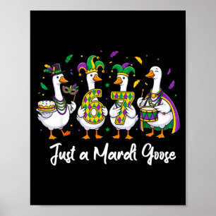 Affiche Juste une oie de Mardi gras drôle de bouffon Canar