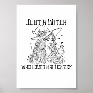 Affiche Juste une sorcière qui aime Halloween