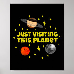 Affiche Juste Visiter Cette Planète Espace Alien Galaxy Ha