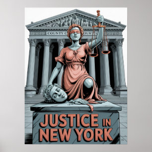 Affiche Justice au tribunal du comté de New York