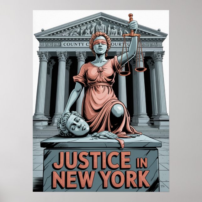 Affiche Justice au tribunal du comté de New York (Devant)