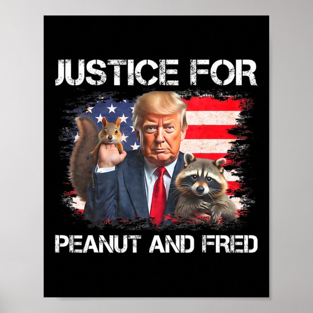 Affiche Justice Pour L'Écureuil D'Arachide Fred Raccoon Vo (Devant)