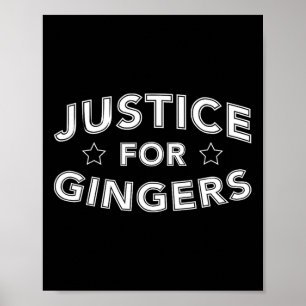 Affiche Justice pour les Roux Drôle Roux Irlandais Écossai