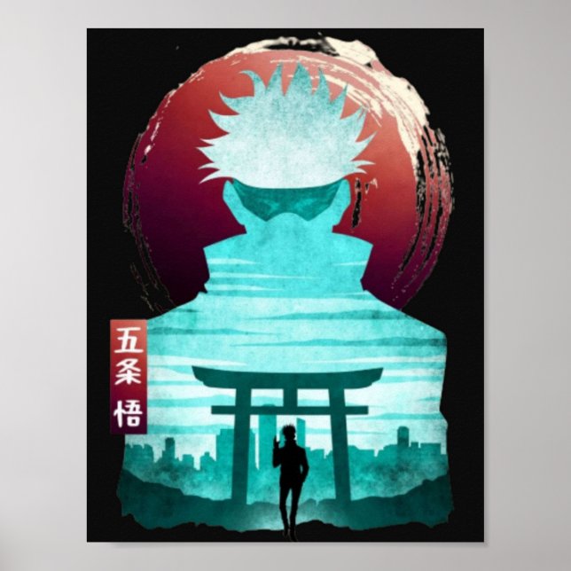 Affiche jutsu kaisen anime kawaii sukuna gojo satoru (Devant)