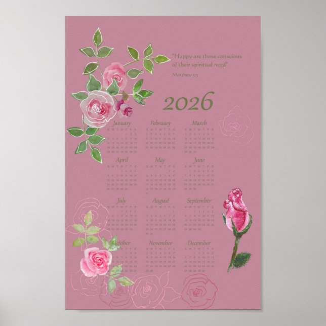 Affiche JW year text calendar customizable (Devant)