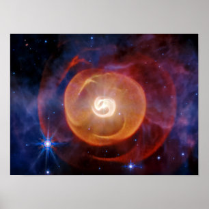 Affiche JWST Poussière autour du système d'étoiles Wolf-Ra