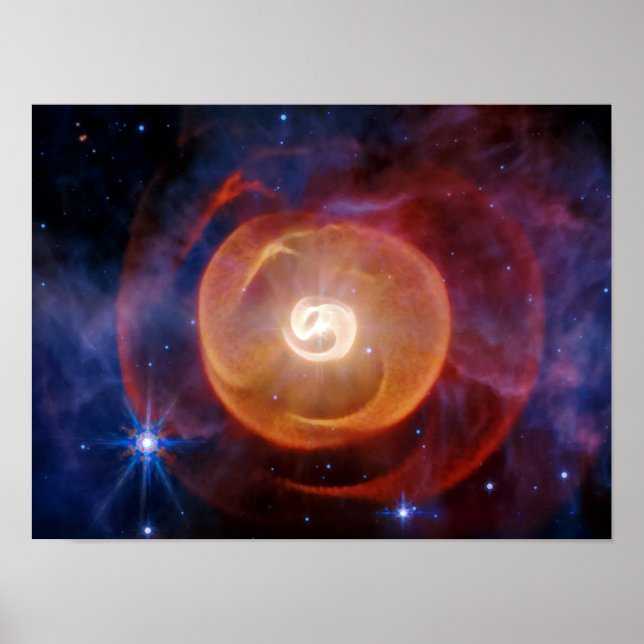 Affiche JWST Poussière autour du système d'étoiles Wolf-Ra (Devant)