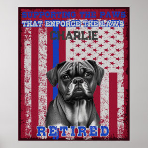 Affiche K-9 Vétérinaire Boxer Travailler Chien Personnalis