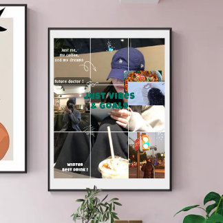 Affiche K-Aesthetic Winter Moodboard Cozy Café Collage