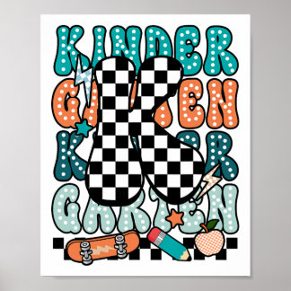 Affiche K Kindergarten Teacher Checkered Back To School Ki