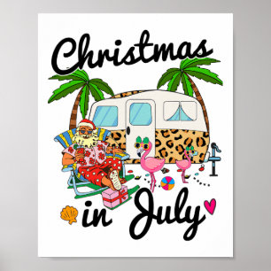 Affiche Ka13 Léopard Camping Rv Noël En Juillet Camionneur