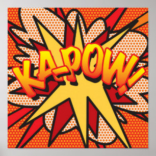 Affiche KA-POW Amusement Bande Dessinée Rétro Pop Art