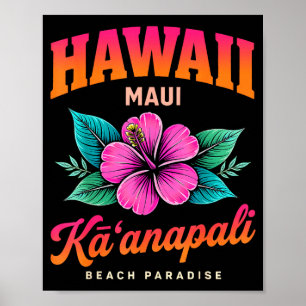 Affiche Kaanapali Hawaï Paradis Plage Été Île