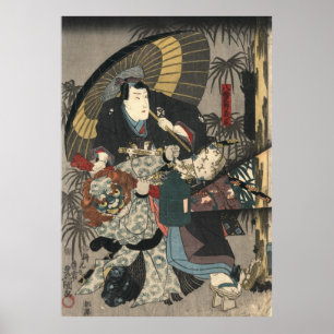 Affiche Kabuki Actors Triptych 1847 Left