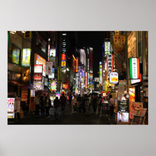 Affiche Kabukichō Tokyo Neons par nuit