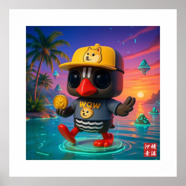 Affiche Kagu Crypto Dogecoin (Devant)