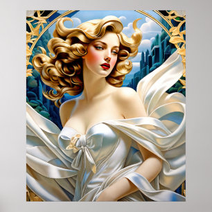 Affiche Kaia Art Nouveau Mucha Style