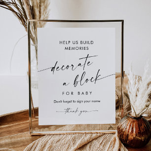 Affiche KAIA Décorer un bloc Baby shower Jeu