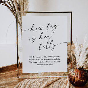 Affiche KAIA Quelle Taille Est Son Ventre Baby shower Jeu