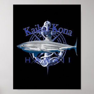 Affiche Kailua Kona Hawaï navigation maritime voile