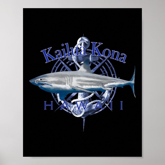Affiche Kailua Kona Hawaï navigation maritime voile  (Devant)