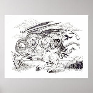 Affiche "Kaine and the Chimera" - illustration de Tracy Le