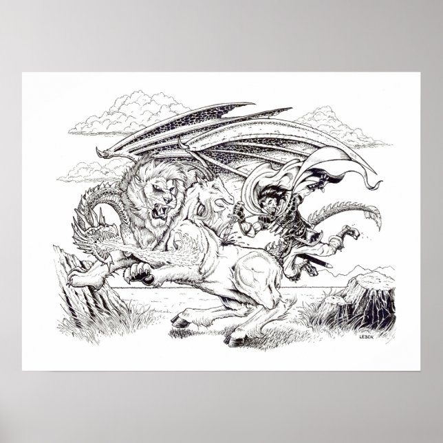 Affiche "Kaine and the Chimera" - illustration de Tracy Le (Devant)