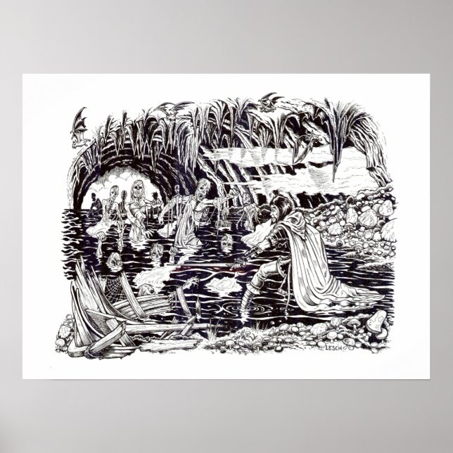 Affiche "Kaine et le lac des morts" - par Tracy Lesch (Devant)