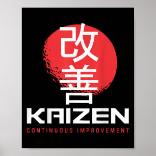 Affiche Kaizen Amélioration continue Kai Zen Japonais Mot
