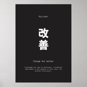 Affiche kaizen japaneses citation inspirante