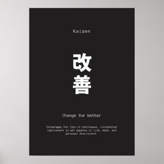 Affiche kaizen japaneses citation inspirante