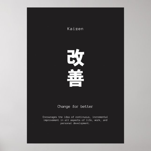 Affiche kaizen japaneses citation inspirante (Devant)