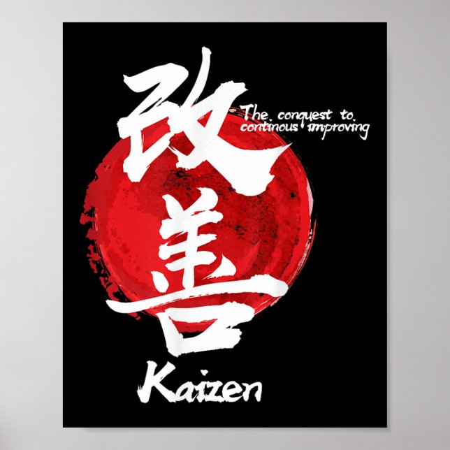 Affiche Kaizen Japonais Améliorer Coffre de concept Callig (Devant)
