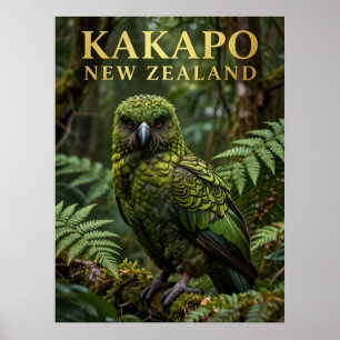 Affiche 🦜 Kakapo Oiseau Natif de Nouvelle-Zélande