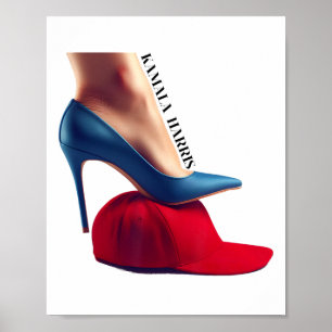 Affiche Kalama Harris 2024 Retro Comma La Red Casquette An