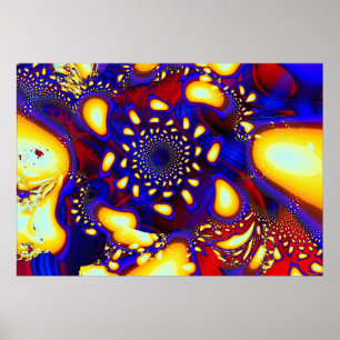 Affiche KaleidoBerries Psychédélique Verre fondu Fractal