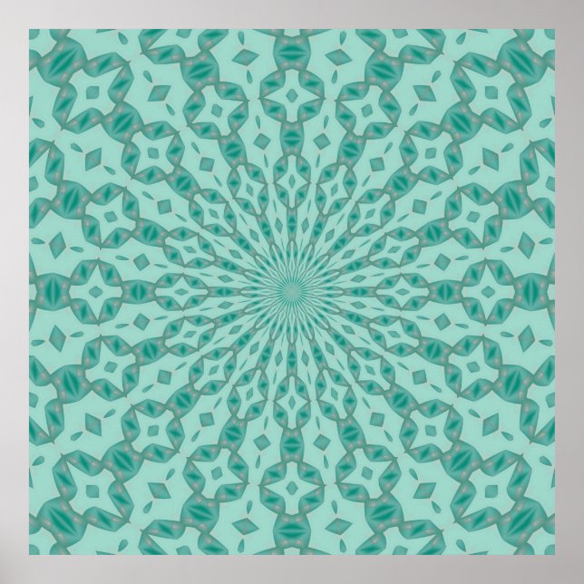 Affiche Kaleidoscope à croix roses et vert de Yukka (Devant)