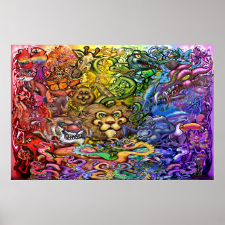 Affiche Kaléidoscope de créatures 61x91cm