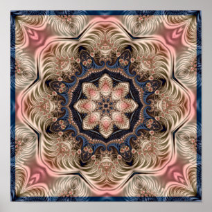 Affiche Kaleidoscope de fleur fractale