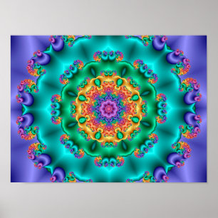 Affiche Kaléidoscope de fleurs pastel