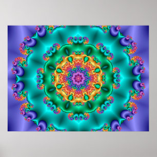 Affiche Kaléidoscope de fleurs pastel