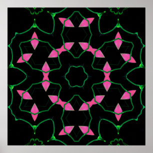 Affiche Kaleidoscope Émeraude et Rose