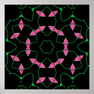 Affiche Kaleidoscope Émeraude et Rose