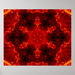 Affiche Kaleidoscope flamboyant flocon de neige Orange Gra